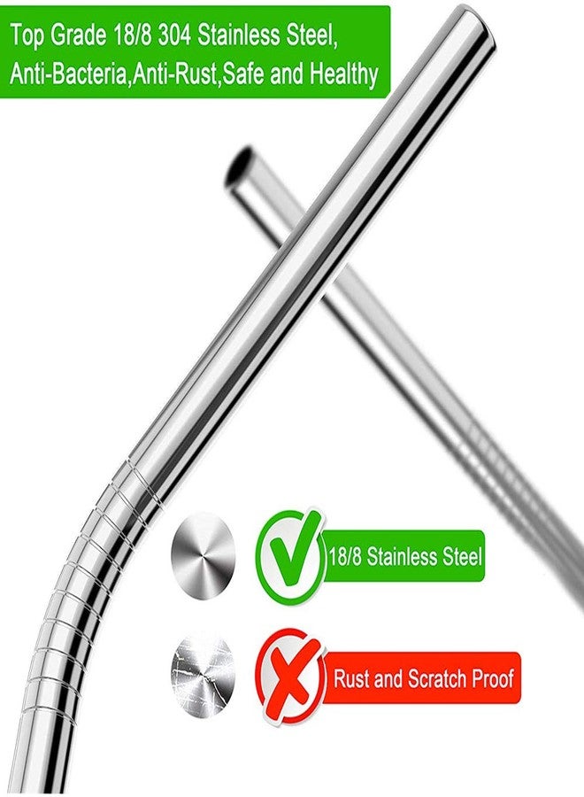 Vinaco Stainless Steel Smoothie Straws, 0.4'' Extra Wide Reusable Metal Drinking Straws for Milkshake, Smoothie, Beverage, Set of 4 with 1 Cleaning Brush - Image 5